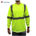 Class 2 High Visibility Reflective Neon Orange Color Moisture Wicking Mesh Polo Shirt Long Sleeve